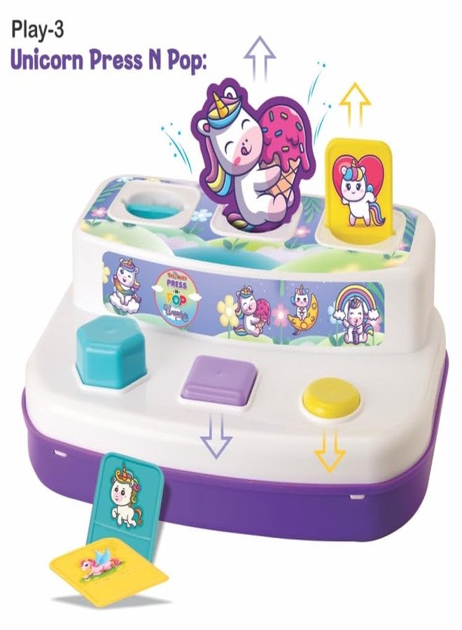 توي ميت مجموعة هدايا توي ميت يونيكورن بلاي تايم المكونة من 24 قطعة - ألعاب تعليمية للأطفال الصغار من عمر 12 إلى 36 شهرًا، برج تكديس، لعبة فرز الأشكال ولعبة مطرقة باوند-أ-بول، مجموعة ألعاب تعليمية للأطفال بتصميم يونيكورن - Image 5